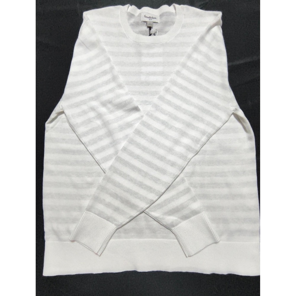 Goodfellow & Co Men's Sweater, White & Gray, Large,‎ Chest 42", Sleeve 27"